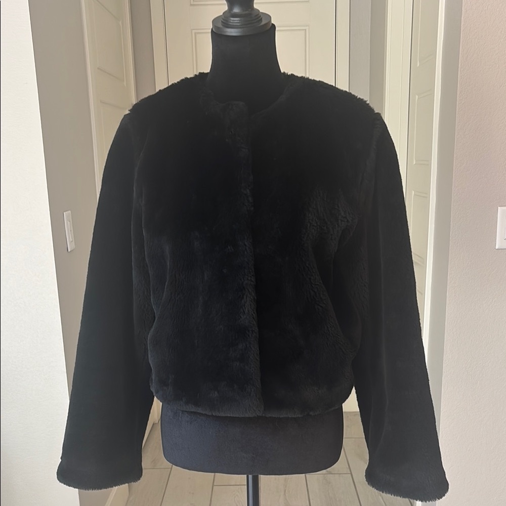 Duffel Outdoor Vintage Black Faux Fur Jacket Size XS